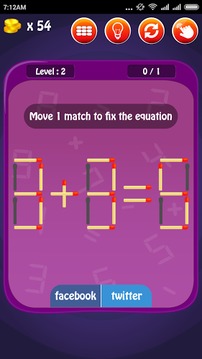 Move The Matches Math Trainer游戏截图3
