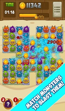 Funny Monsters- Fun Match 3游戏截图1