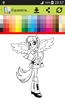 Coloring Book Equestrian Girl游戏截图2