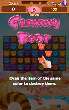 Gummy Bear Crush Match游戏截图1