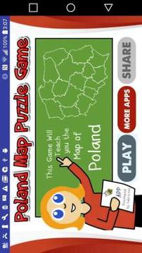 Poland Map Puzzle Game Free游戏截图1