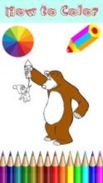 Learn Masha & Bear Coloring游戏截图2