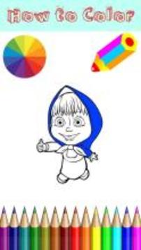 Learn Masha & Bear Coloring游戏截图1