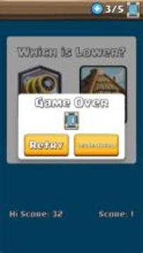 HigherLower Clash Royale Game游戏截图2