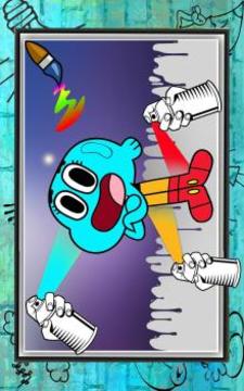 Gumballl : Coloring for Darwin游戏截图2