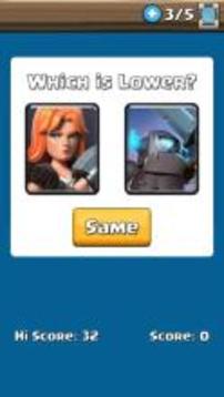 HigherLower Clash Royale Game游戏截图1