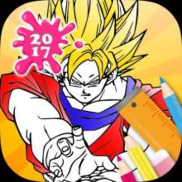 绘制超蓝悟空Saiyan着色应用程序游戏截图4