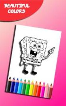 How to color Spongbob (coloring game)游戏截图1
