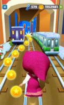 Subway Masha Adventure Runner Go游戏截图2