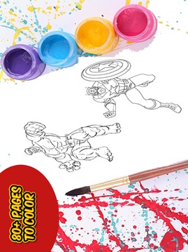 SuperHero: Kids Coloring Book游戏截图2