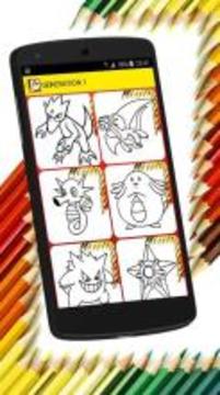 Coloring Book for Pokemo Monsters游戏截图4