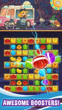 Jelly Sweet - Lollipop Crush match 3 Free Puzzle游戏截图1