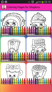 Coloring Book Pages Shopkins游戏截图1