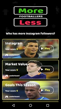 More Or Less Footballers Quiz游戏截图1