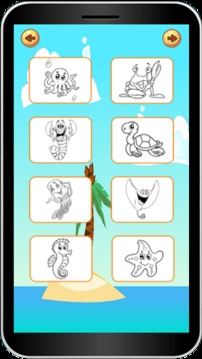 Ocean Animals Coloring Book游戏截图2