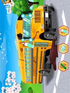 School Bus Car Wash游戏截图2