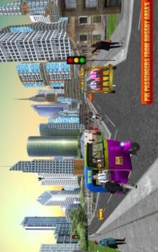 City Tuk Tuk Auto Rickshaw Taxi Driver 3D游戏截图5