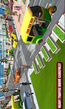 City Tuk Tuk Auto Rickshaw Taxi Driver 3D游戏截图1