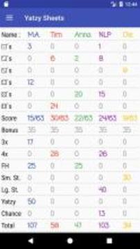 Yatzy Score Sheets & Dice Roller游戏截图1