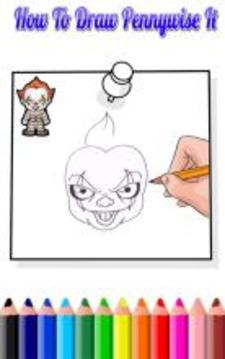 How To Draw Pennywise IT(Pennywise IT Drawing)游戏截图4