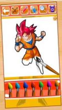 Hero Goku Super Saiyan Coloring Game for Kids游戏截图4