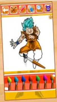 Hero Goku Super Saiyan Coloring Game for Kids游戏截图2