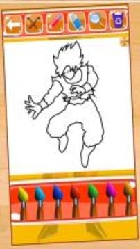 Hero Goku Super Saiyan Coloring Game for Kids游戏截图1