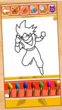 Hero Goku Super Saiyan Coloring Game for Kids游戏截图3