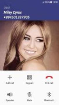Fake Call Miley Cyrus游戏截图2