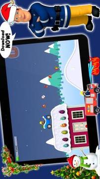 Super Sam Santa Fireman : Snowy Road Game游戏截图1