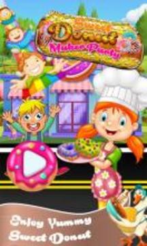 Sweet Donut Maker Party - Kids Donut Cooking Game游戏截图1