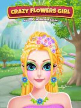 Crazy Flower Girl Makeup and Dressup Salon游戏截图1