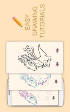 Draw Drawings Legendary Dragons and Monsters Mania游戏截图1