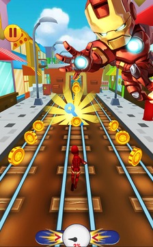 Iron Hero Surfer: Free avengers ironman game游戏截图4