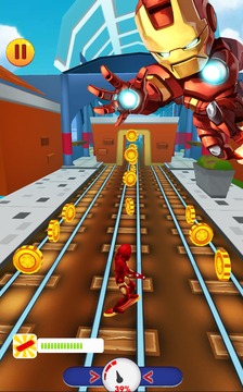 Iron Hero Surfer: Free avengers ironman game游戏截图3