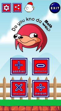 Ugandan Knuckles: Do you know da math? Quick math游戏截图4