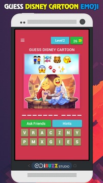 Guess Disney Cartoon Movie by Emojis Quiz Game游戏截图4