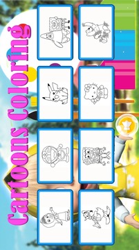 Cartoons Coloring For Kids游戏截图2