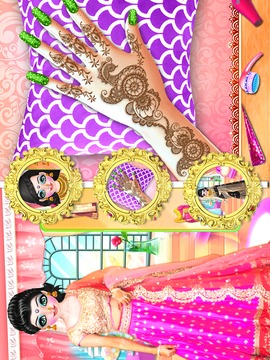 Royal indian wedding girl makeup and mehandi游戏截图3