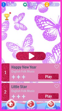 Piano Tiles : Pink Butterfly Piano Tiles游戏截图4