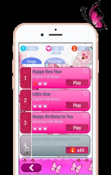 Mariposa Piano Tiles 2018游戏截图1