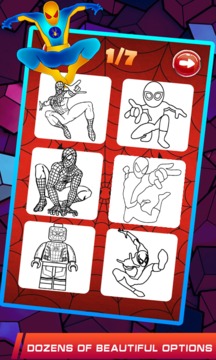 amazing spider hero men coloring book游戏截图3