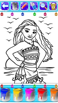 coloring moana of vaiana island游戏截图2