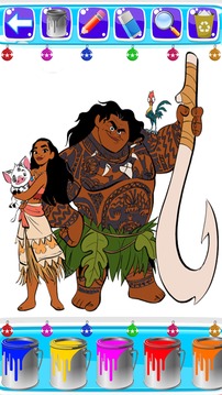 coloring moana of vaiana princess游戏截图2