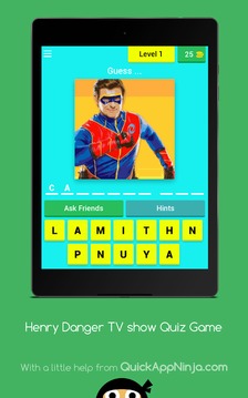 Henry Captain Danger TV show Quiz Game游戏截图1