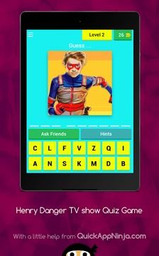 Henry Captain Danger TV show Quiz Game游戏截图2