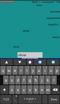 西班牙语打字练习 - 酸雨游戏截图4