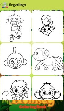 Fingerling Monkeys Coloring Book游戏截图4