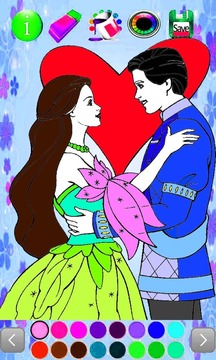 coloring prince and princess游戏截图2