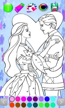 coloring prince and princess游戏截图3